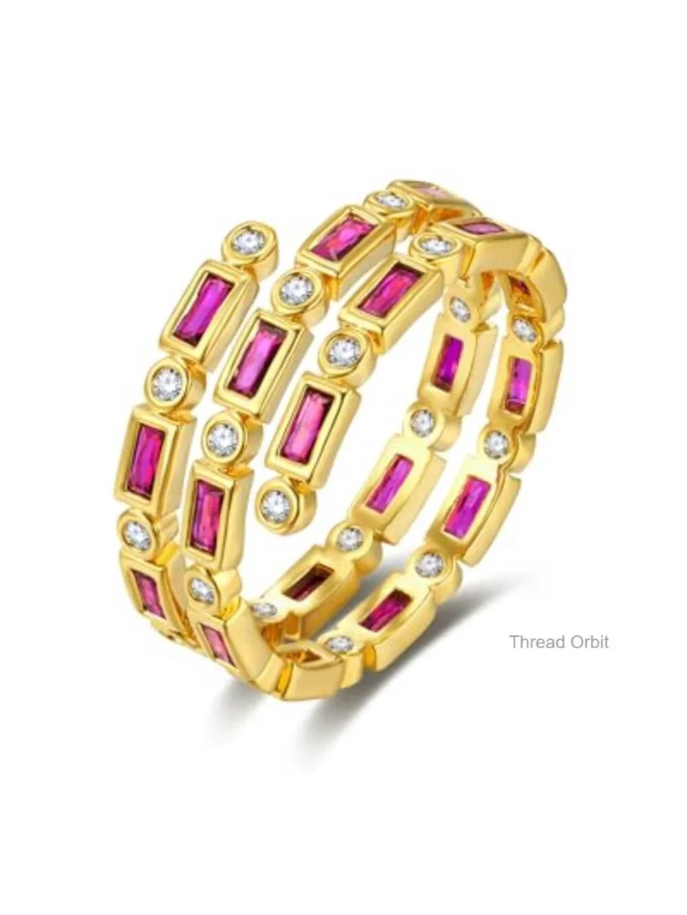 18K Gold Plated Adjustable Open Ring - Hammered Shell Design